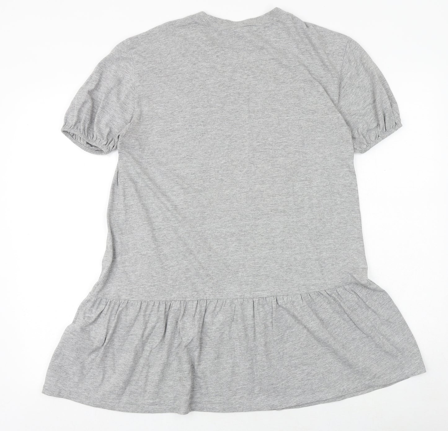 H&M Womens Grey Viscose Jumper Dress Size XS Round Neck Pullover