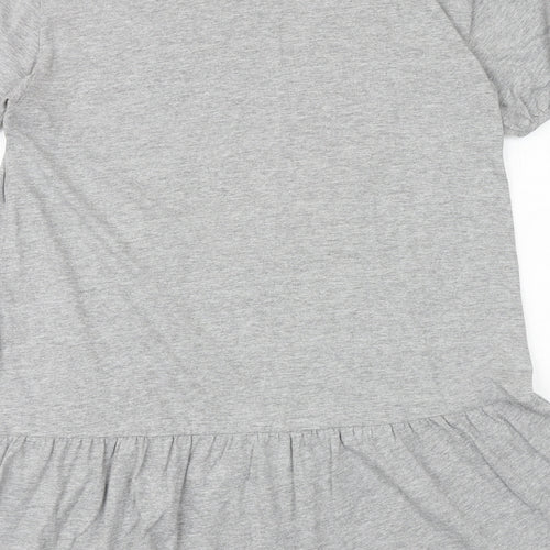 H&M Womens Grey Viscose Jumper Dress Size XS Round Neck Pullover