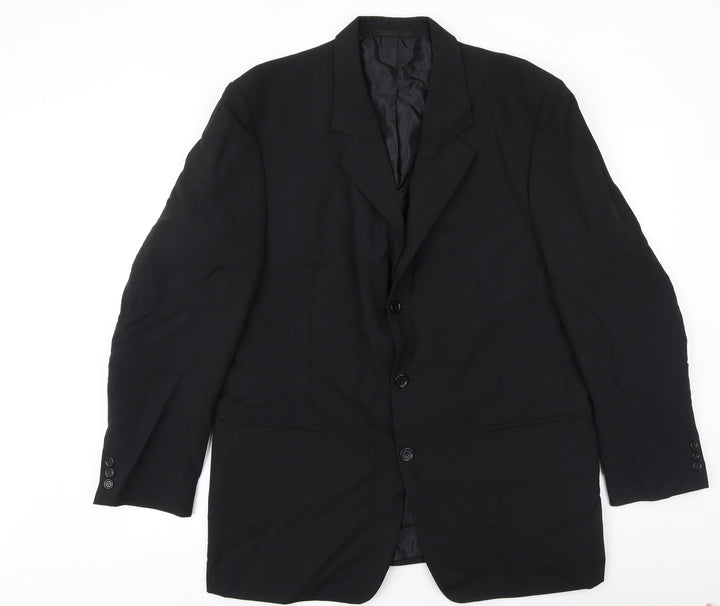 Canada Mens Black Polyester Jacket Suit Jacket Size 44 Regular