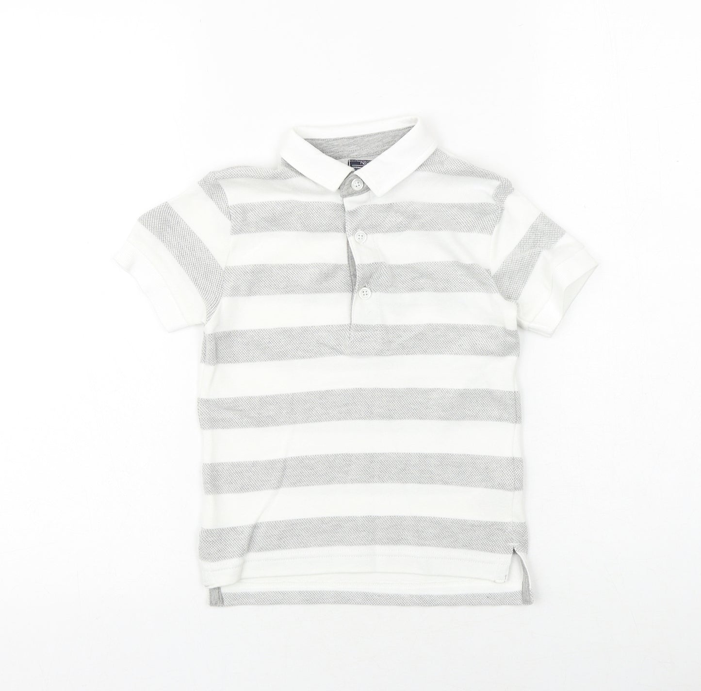 NEXT Boys Grey 100% Cotton Basic Polo Size 2-3 Years Collared Button