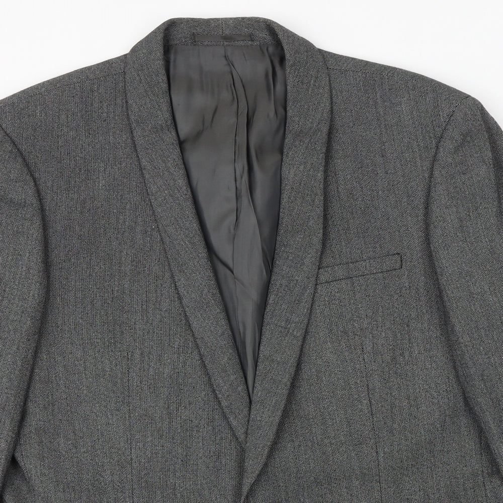 NEXT Mens Grey Polyester Jacket Suit Jacket Size 40 Regular