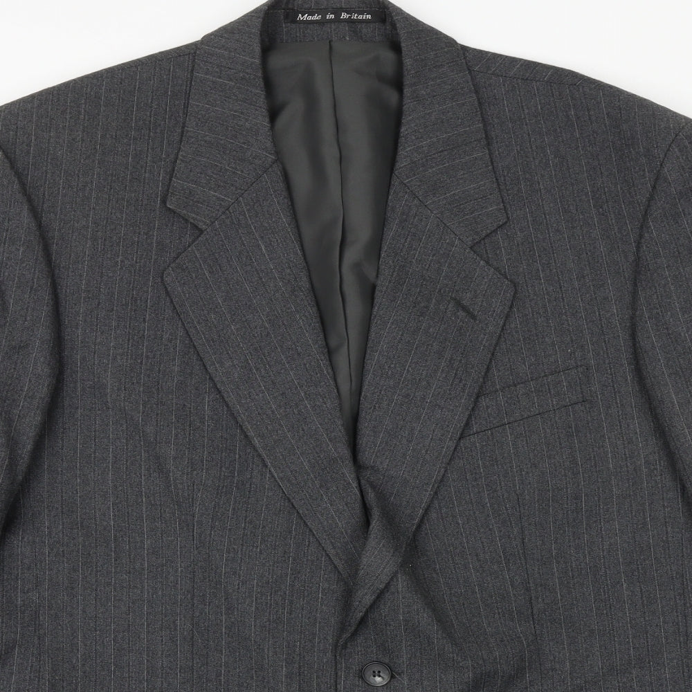 Dunn&Co Mens Grey Striped Wool Jacket Suit Jacket Size 42 Regular