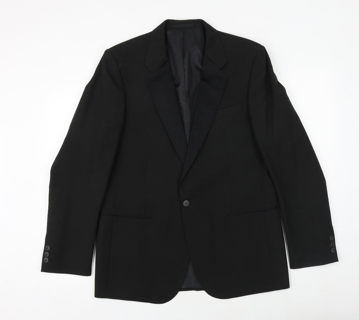 Wellington Mens Black Polyester Jacket Suit Jacket Size 42 Regular