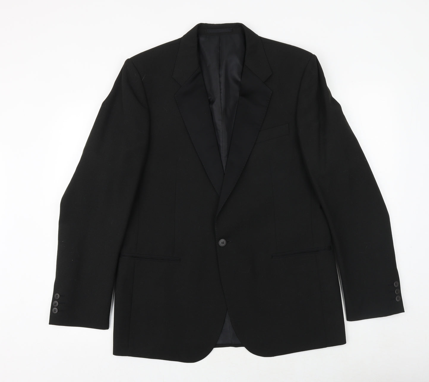 Wellington Mens Black Polyester Jacket Suit Jacket Size 42 Regular