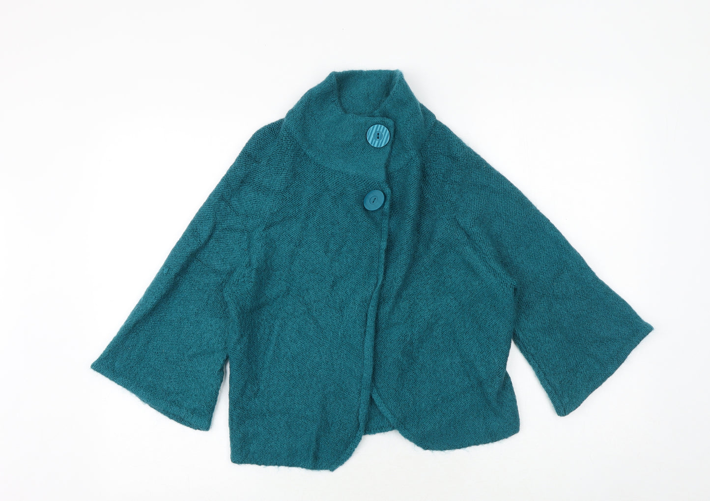 Papaya Womens Green High Neck Acrylic Cardigan Jumper Size 14