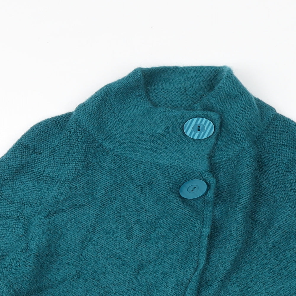 Papaya Womens Green High Neck Acrylic Cardigan Jumper Size 14