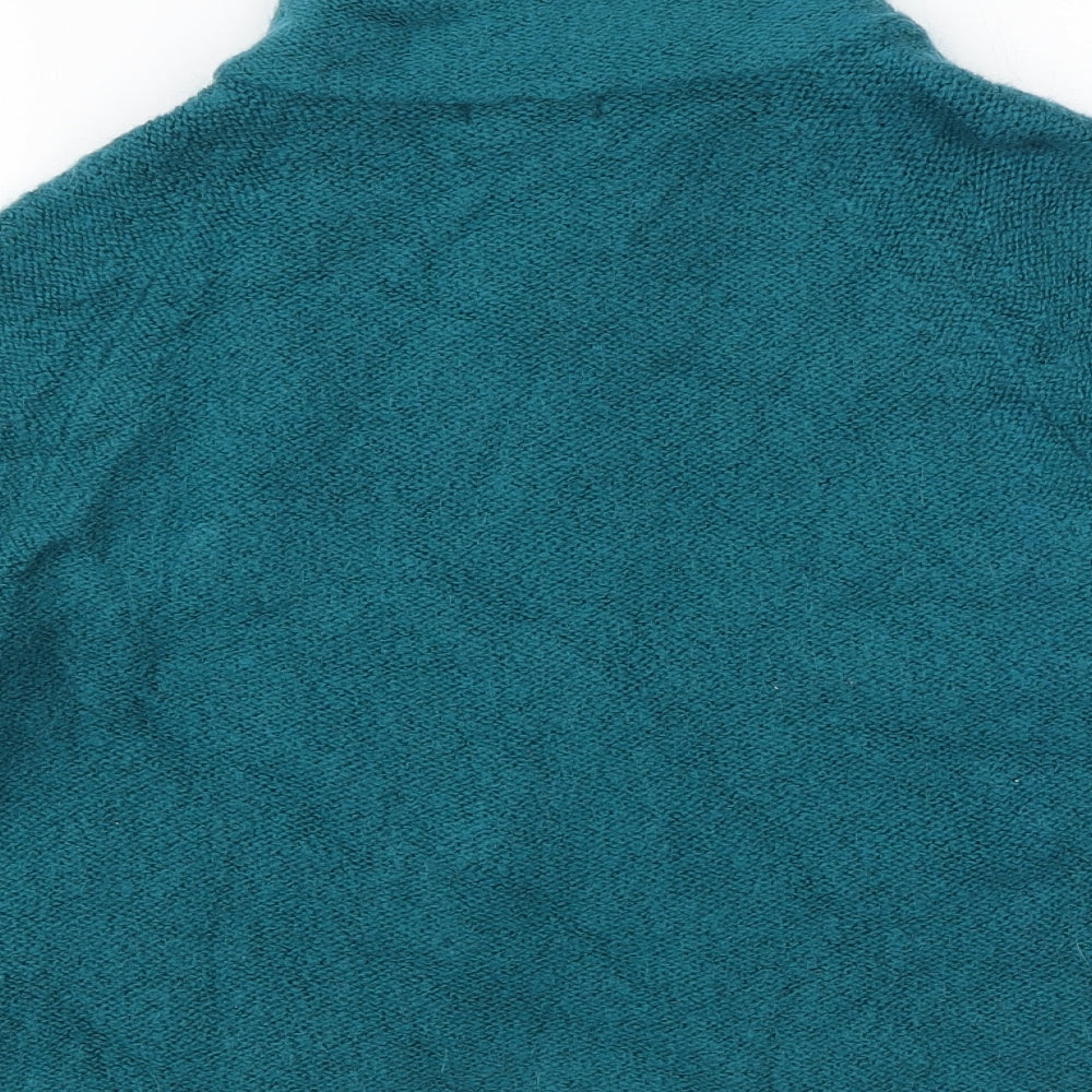 Papaya Womens Green High Neck Acrylic Cardigan Jumper Size 14