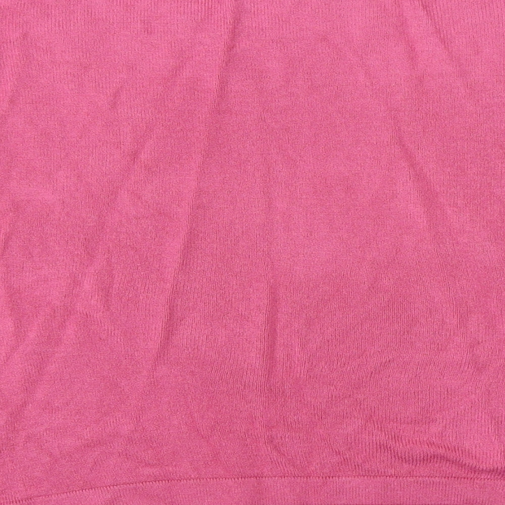 JDV Womens Pink Round Neck Acrylic Pullover Jumper Size 12