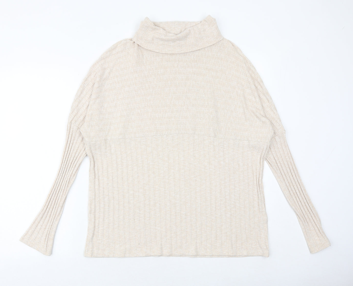 TU Womens Beige Roll Neck Viscose Pullover Jumper Size 18