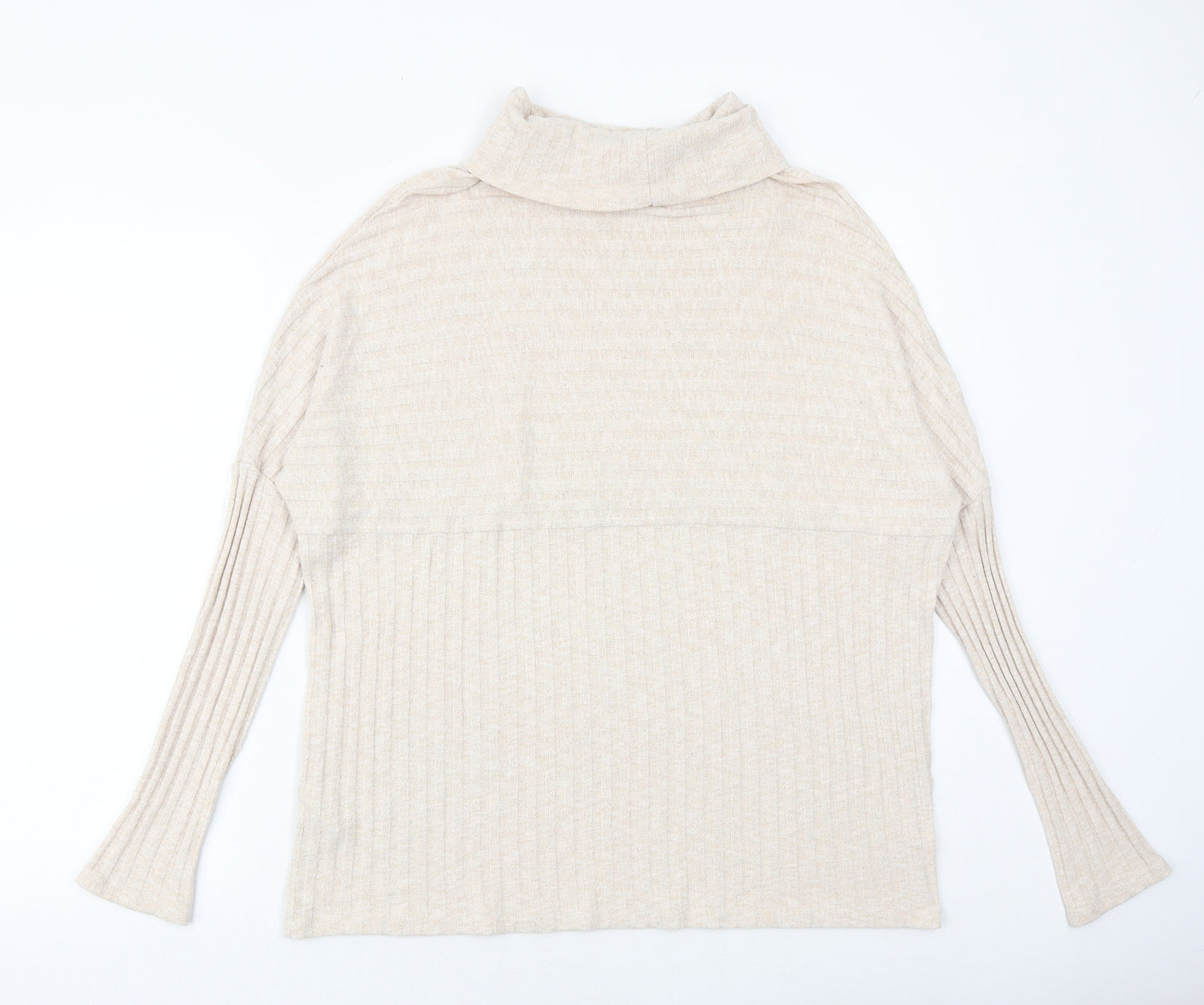 TU Womens Beige Roll Neck Viscose Pullover Jumper Size 18
