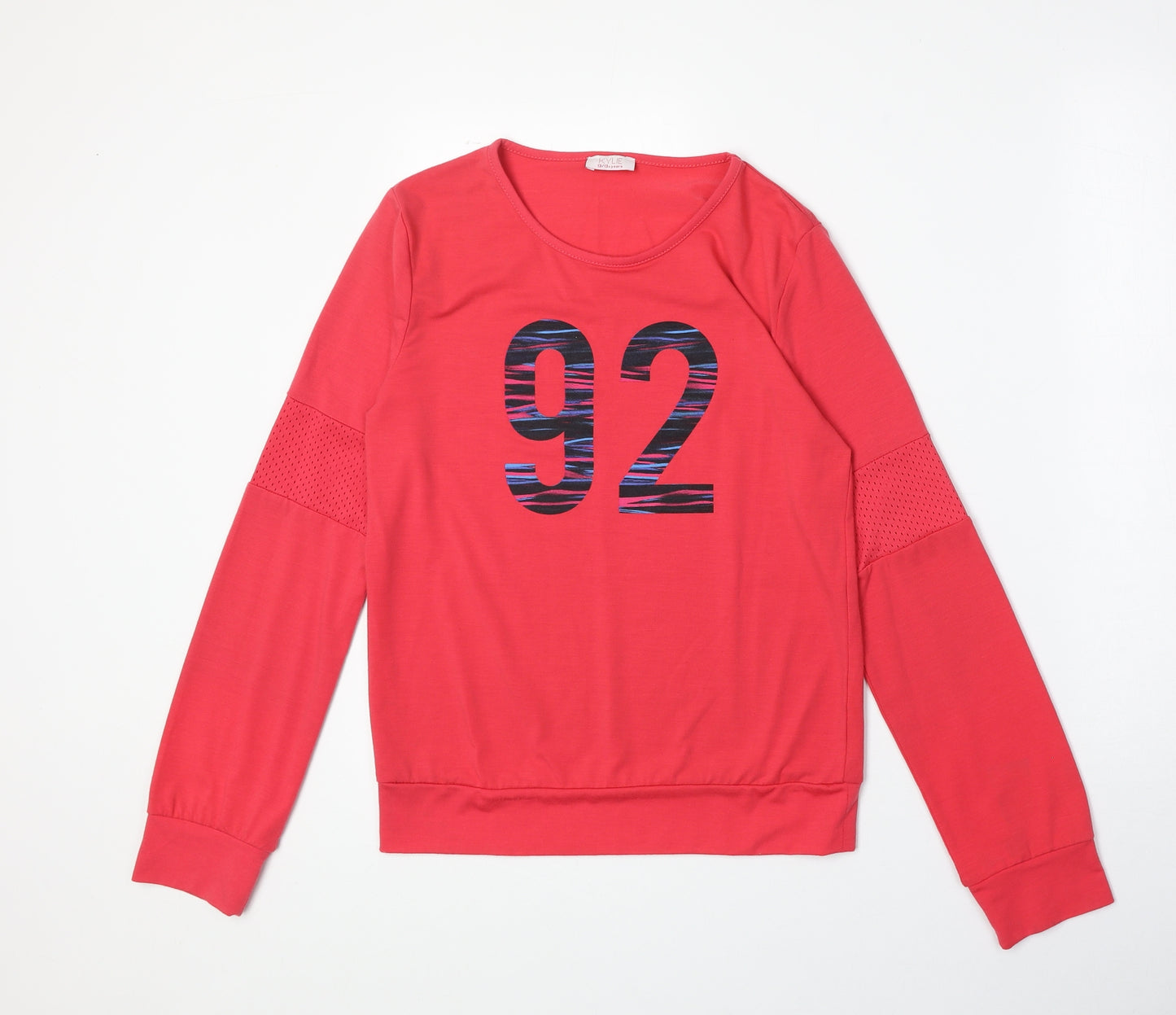 M&Co Girls Pink Polyester Basic T-Shirt Size 13 Years Round Neck Pullover