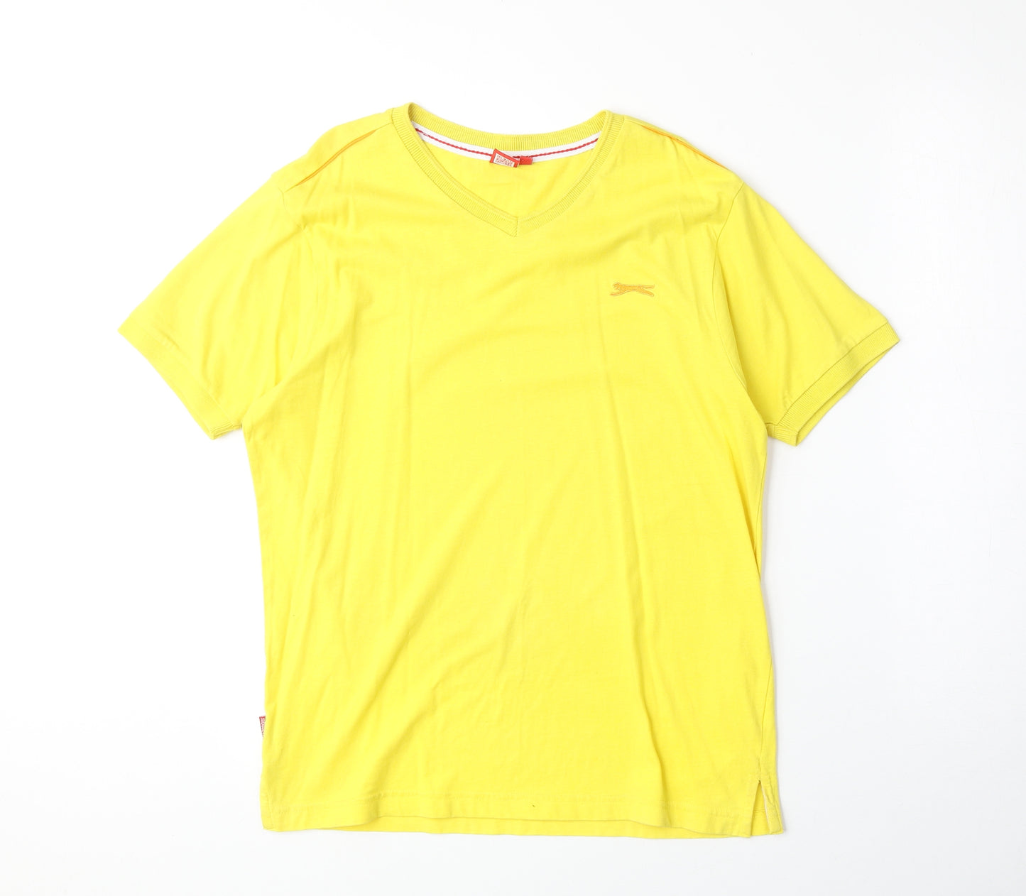 Slazenger Boys Yellow Polyester Basic T-Shirt Size 13 Years V-Neck Pullover