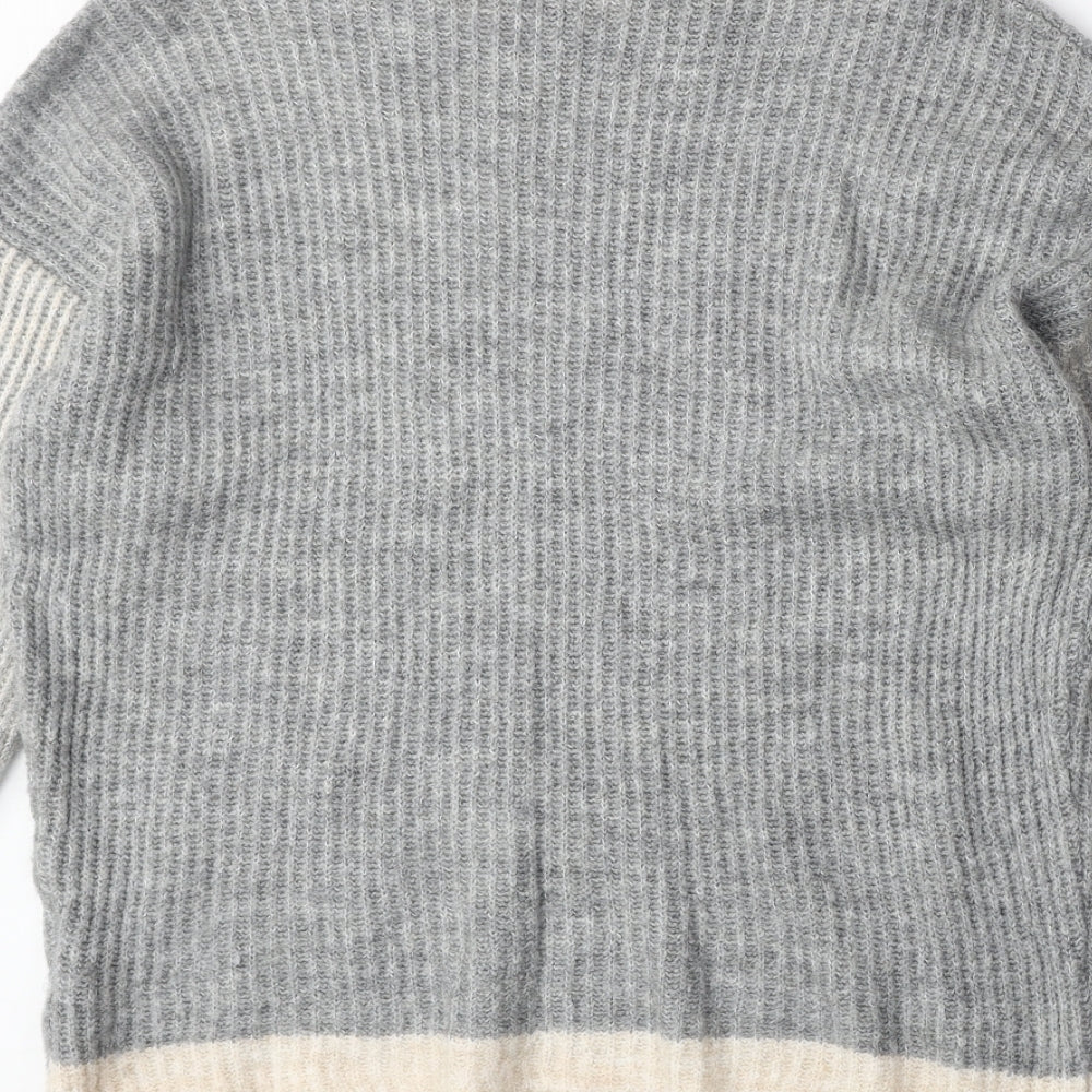 Atmosphere Womens Grey Boat Neck Acrylic Pullover Jumper Size 14