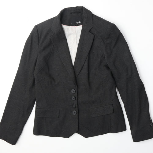 NEXT Womens Grey Polyester Jacket Suit Jacket Size 12
