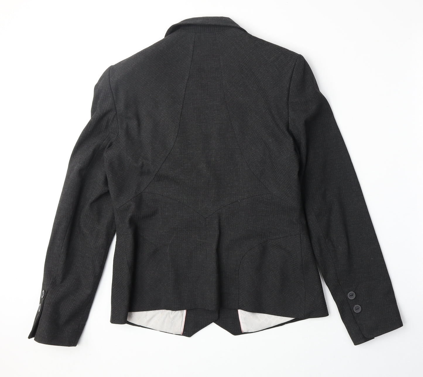NEXT Womens Grey Polyester Jacket Suit Jacket Size 12