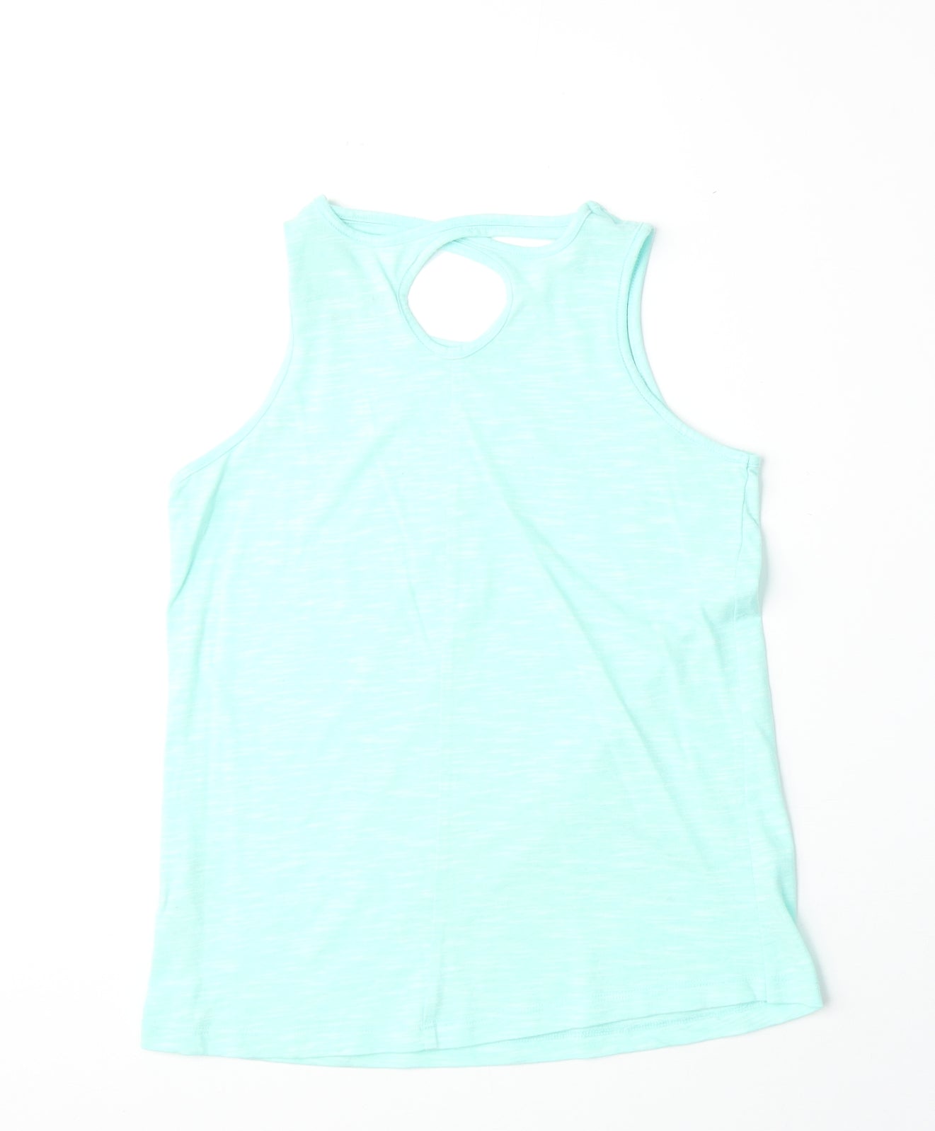 Souluxe Girls Blue Polyester Basic Tank Size 12-13 Years Round Neck Pullover