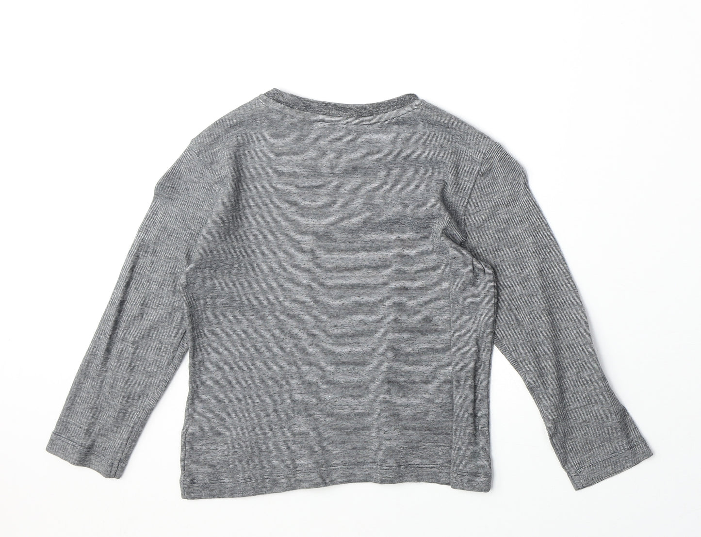 Nutmeg Boys Grey Cotton Basic T-Shirt Size 4-5 Years Round Neck Pullover - Dinosaur