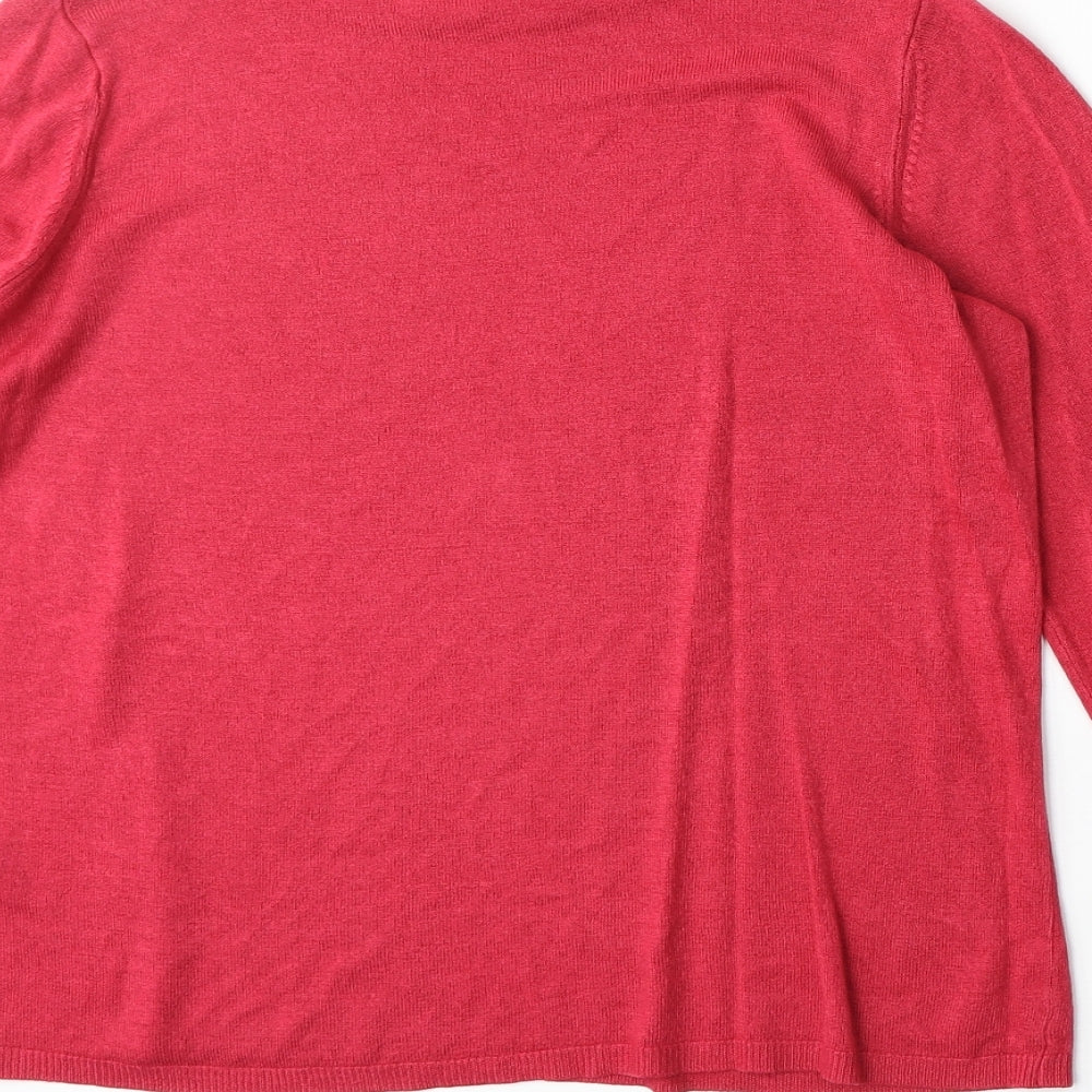 Marks and Spencer Womens Pink Mock Neck Acrylic Pullover Jumper Size 12