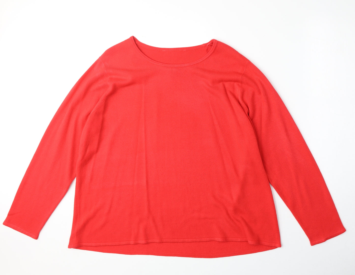 Preworn Womens Red Boat Neck Acrylic Pullover Jumper Size 24