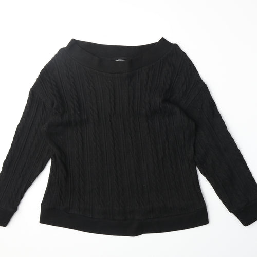Nutmeg Womens Black Polyester Pullover Sweatshirt Size 12 Pullover - Size 12/14