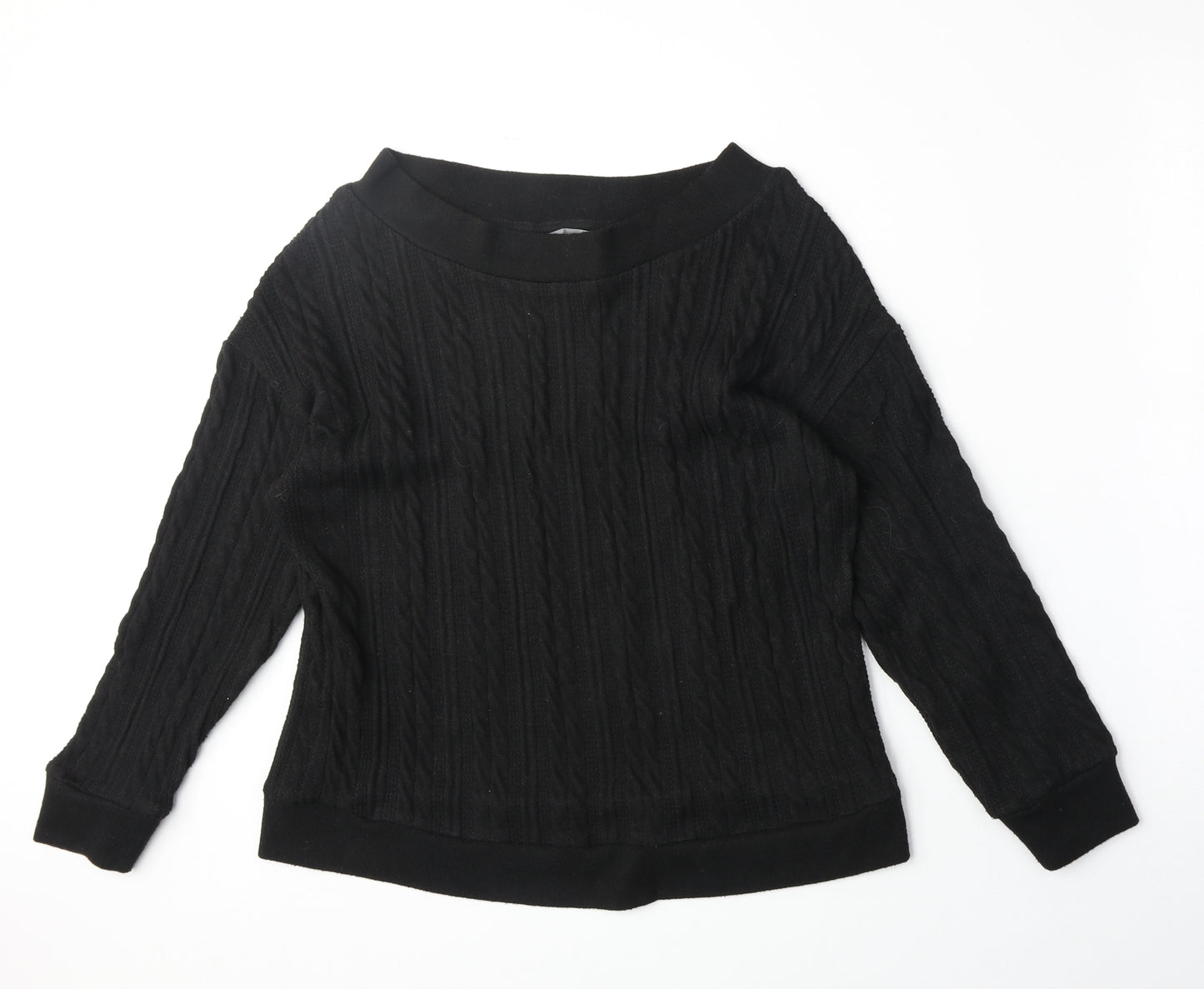 Nutmeg Womens Black Polyester Pullover Sweatshirt Size 12 Pullover - Size 12/14
