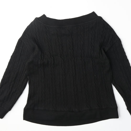 Nutmeg Womens Black Polyester Pullover Sweatshirt Size 12 Pullover - Size 12/14