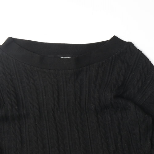 Nutmeg Womens Black Polyester Pullover Sweatshirt Size 12 Pullover - Size 12/14