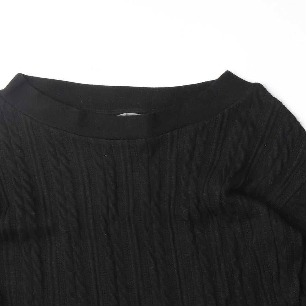 Nutmeg Womens Black Polyester Pullover Sweatshirt Size 12 Pullover - Size 12/14