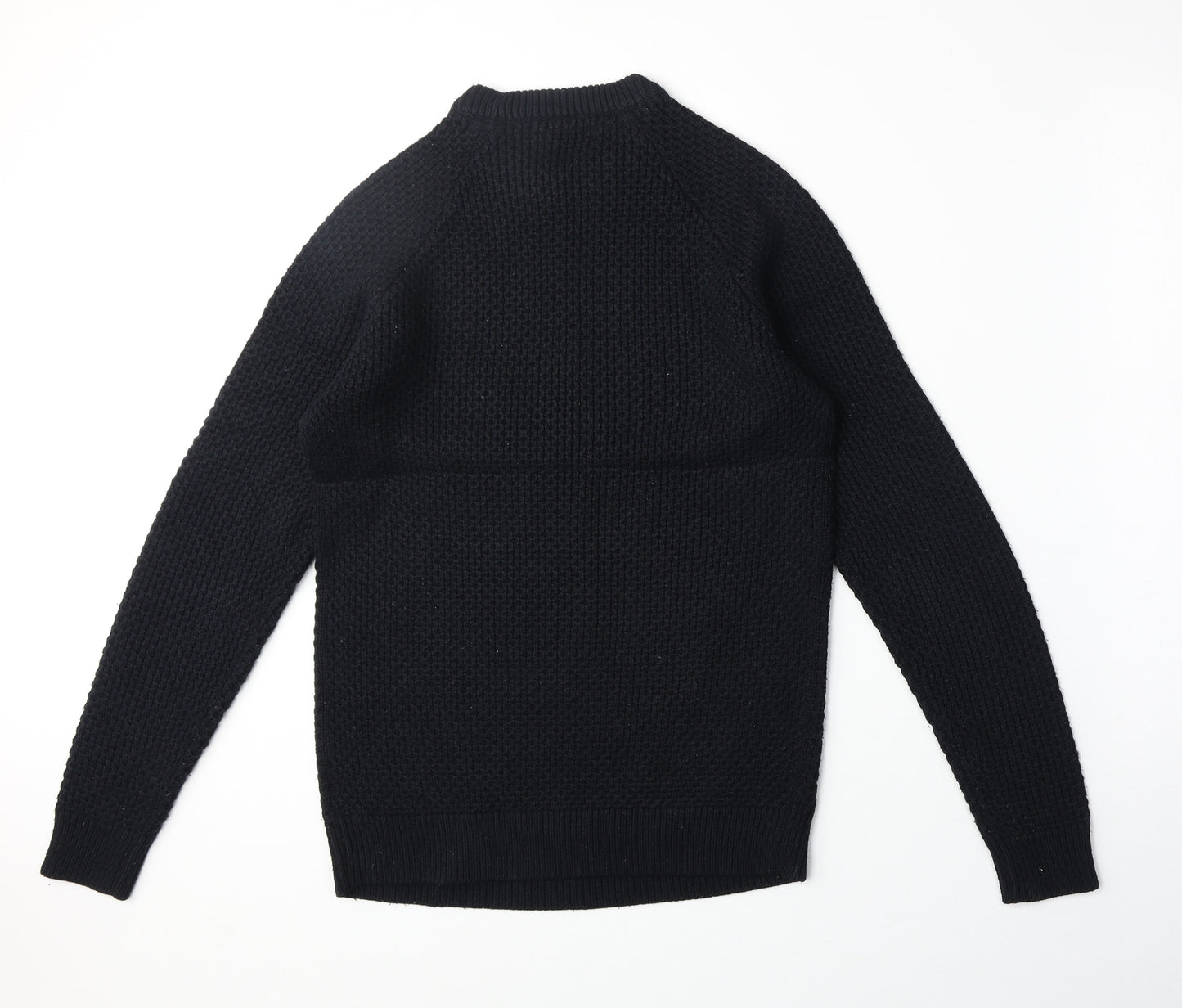 TU Mens Blue Round Neck Acrylic Pullover Jumper Size S Long Sleeve