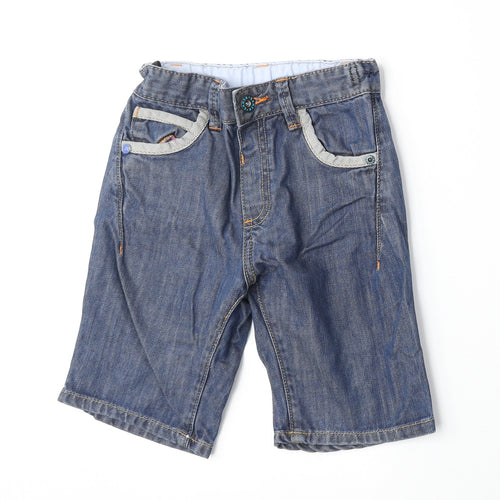 Ted Baker Boys Blue 100% Cotton Bermuda Shorts Size 4-5 Years Regular Zip