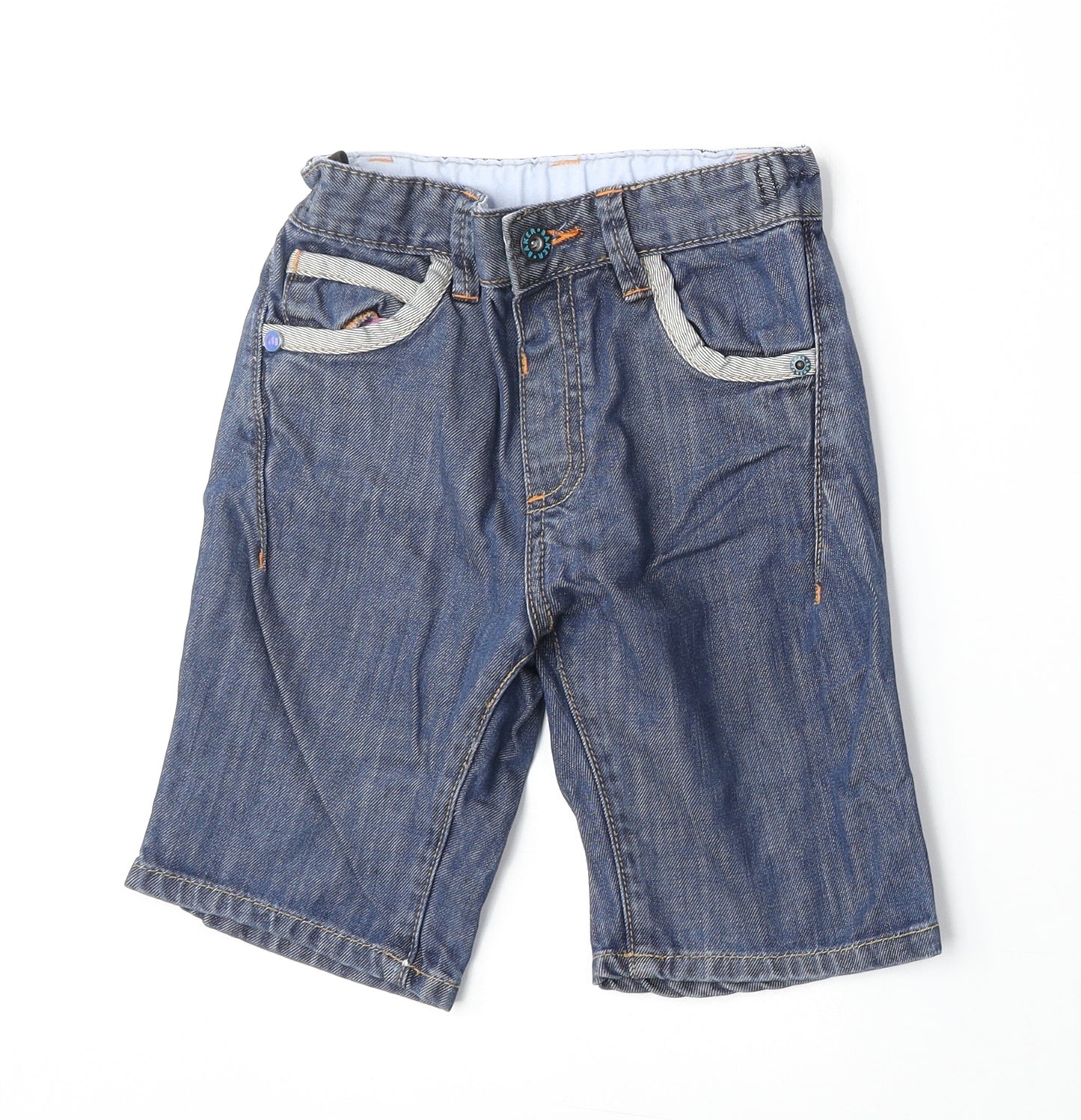 Ted Baker Boys Blue 100% Cotton Bermuda Shorts Size 4-5 Years Regular Zip