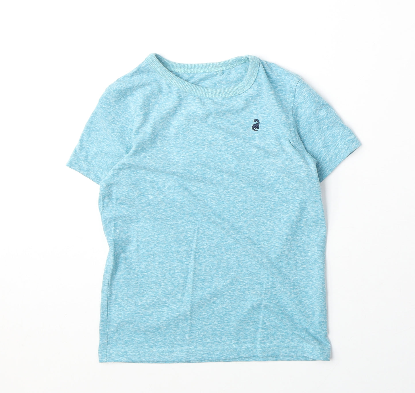 George Boys Blue Cotton Basic T-Shirt Size 6-7 Years Round Neck Pullover - Dinosaur