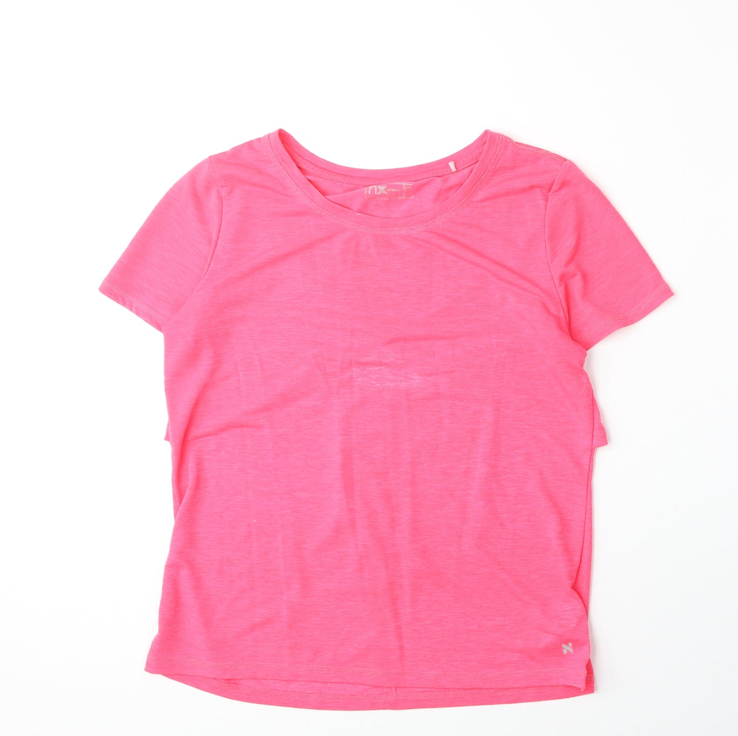 NEXT Womens Pink Polyester Basic T-Shirt Size 12 Round Neck