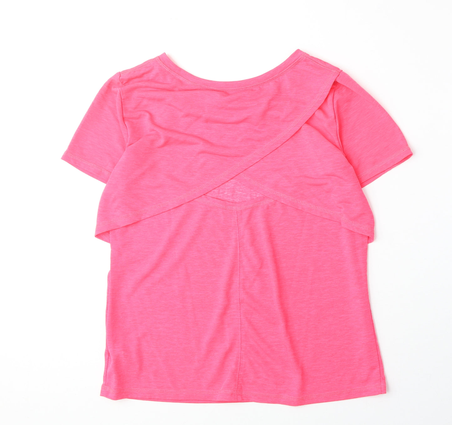 NEXT Womens Pink Polyester Basic T-Shirt Size 12 Round Neck