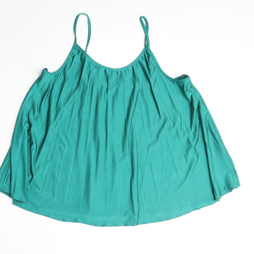 Atmosphere Womens Green Polyester Basic Tank Size 14 Round Neck