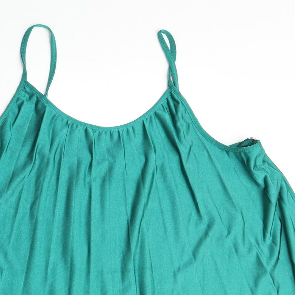 Atmosphere Womens Green Polyester Basic Tank Size 14 Round Neck