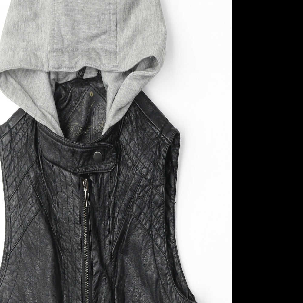 New Look Womens Black Gilet Jacket Size 8 Zip