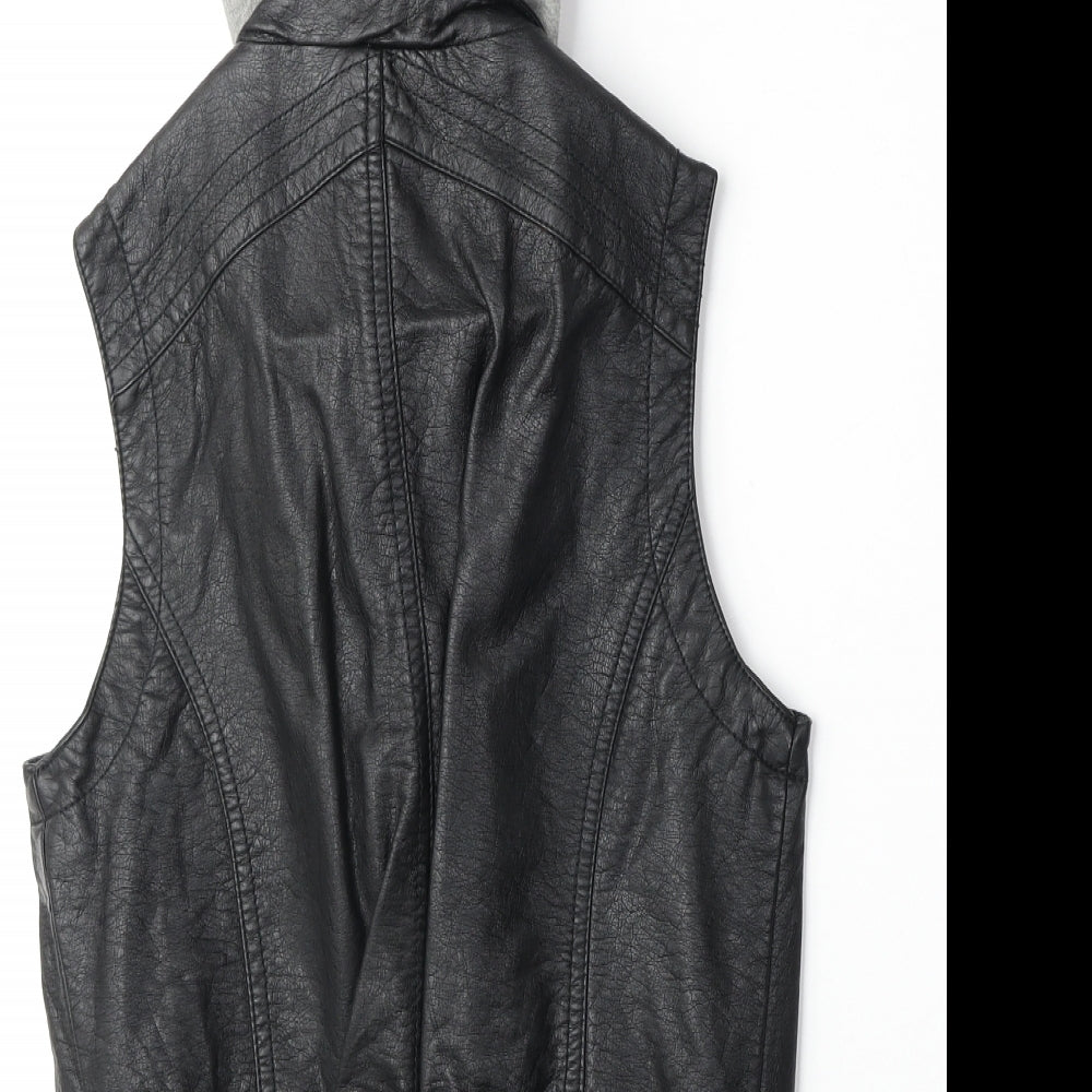 New Look Womens Black Gilet Jacket Size 8 Zip