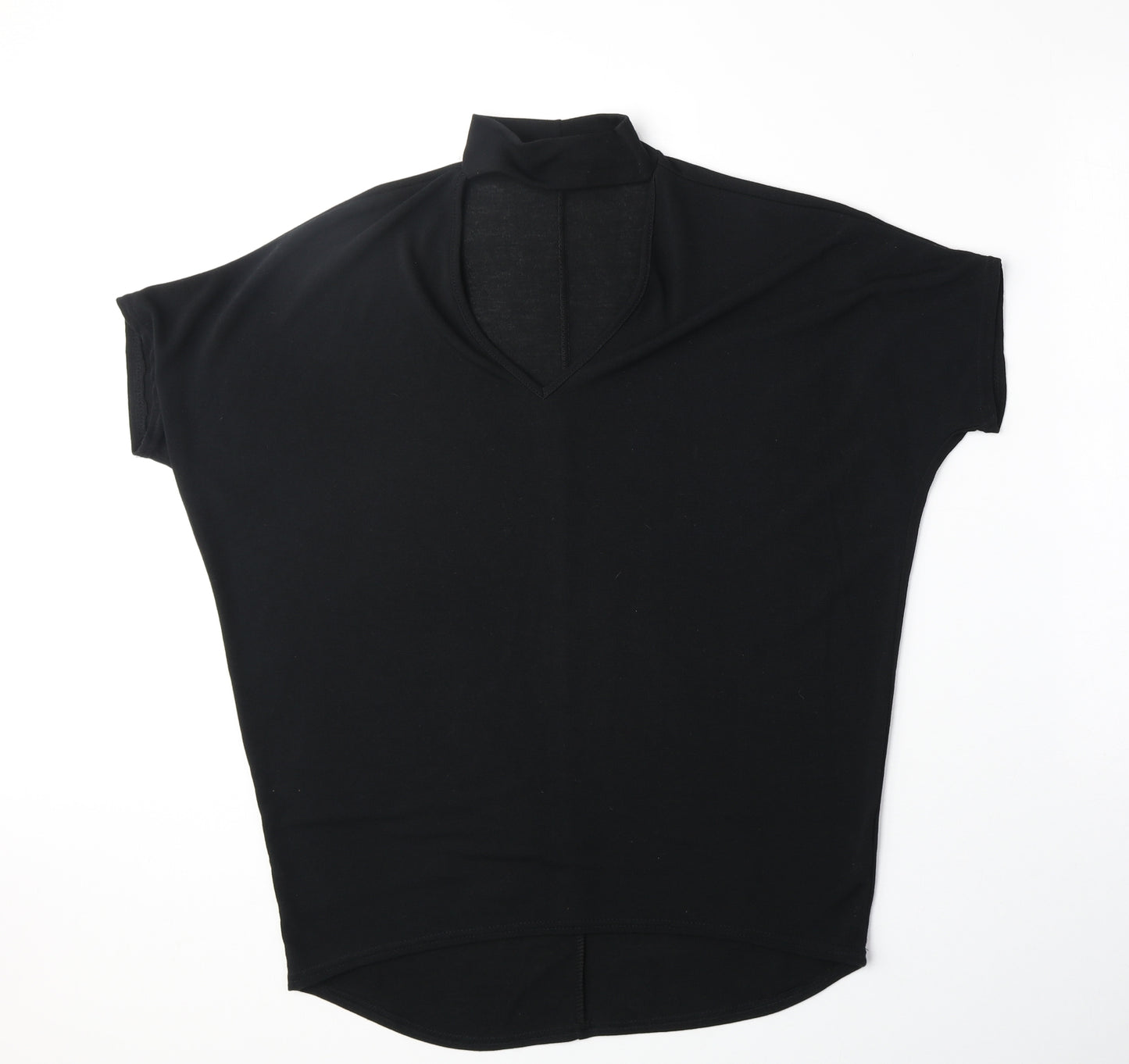 Select Womens Black Polyester Basic Blouse Size 10 Halter
