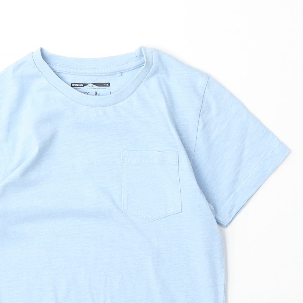 NEXT Boys Blue 100% Cotton Basic T-Shirt Size 5-6 Years Round Neck Pullover