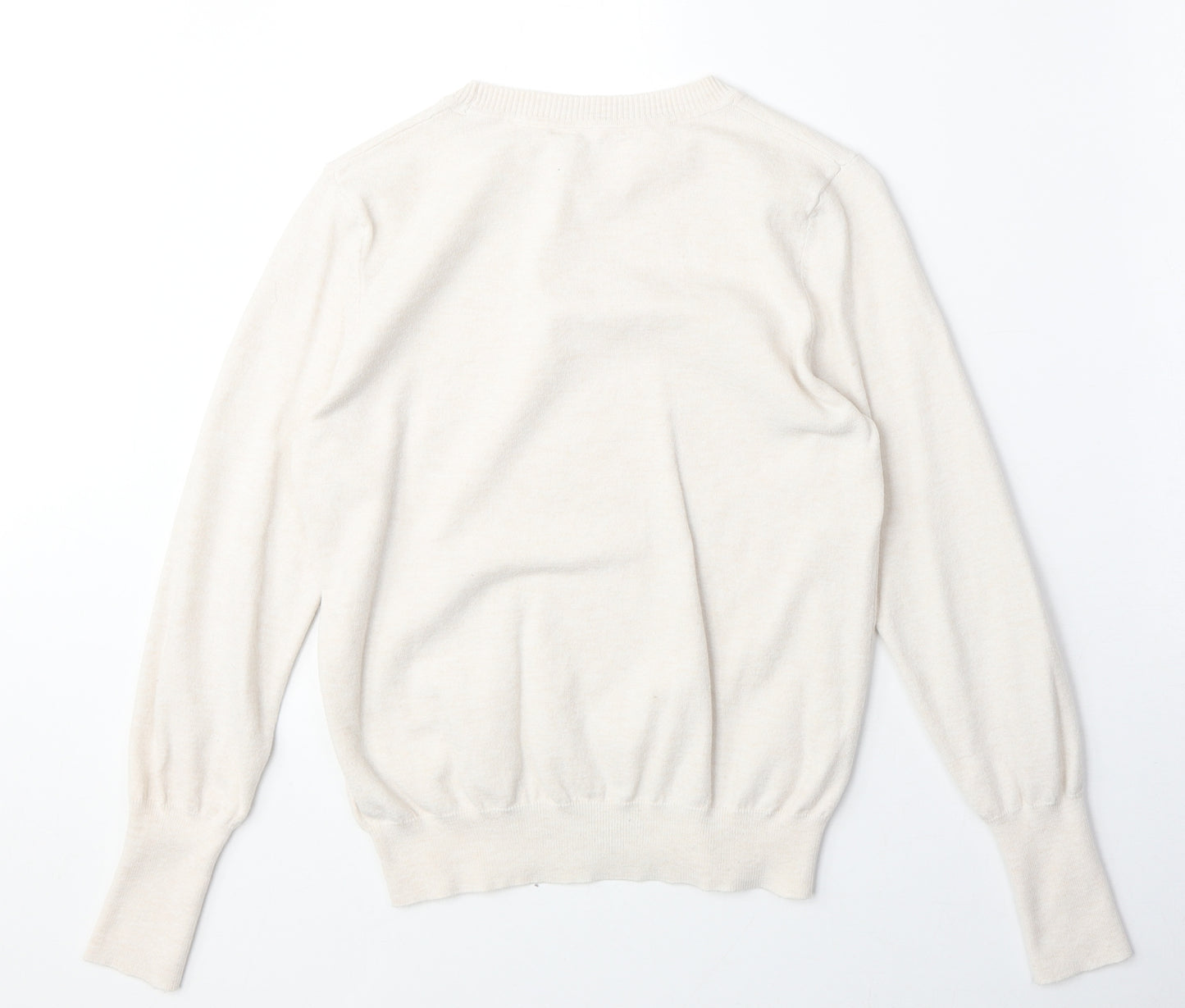 Primark Womens Ivory Round Neck Polyester Pullover Jumper Size S