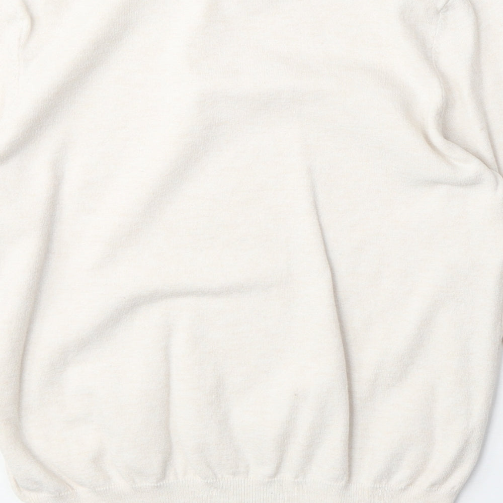 Primark Womens Ivory Round Neck Polyester Pullover Jumper Size S