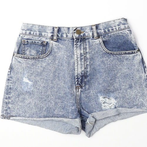 BDG Womens Blue 100% Cotton Mom Shorts Size 28 in Regular Zip