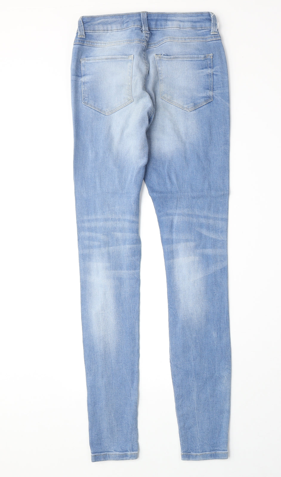 Denim & Co. Womens Blue Cotton Skinny Jeans Size 4 Regular Zip