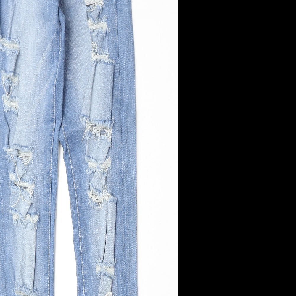 Denim & Co. Womens Blue Cotton Skinny Jeans Size 4 Regular Zip