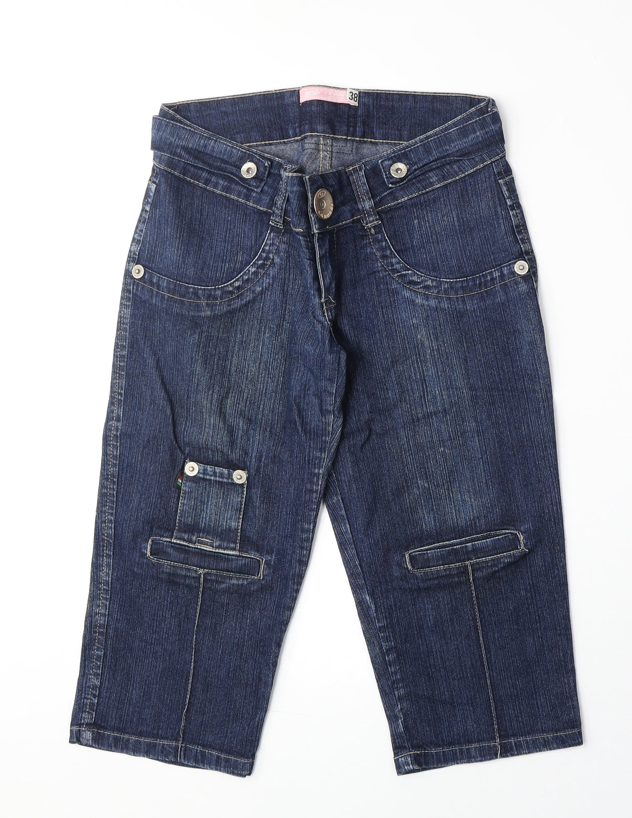 La Rossi Womens Blue Cotton Bermuda Shorts Size 38 in Regular Zip