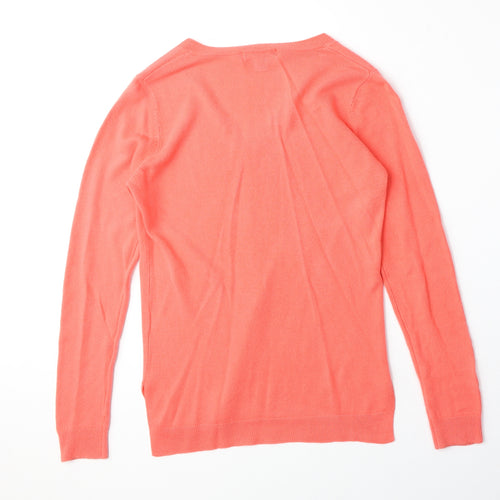 Primark Womens Pink V-Neck Acrylic Pullover Jumper Size 8