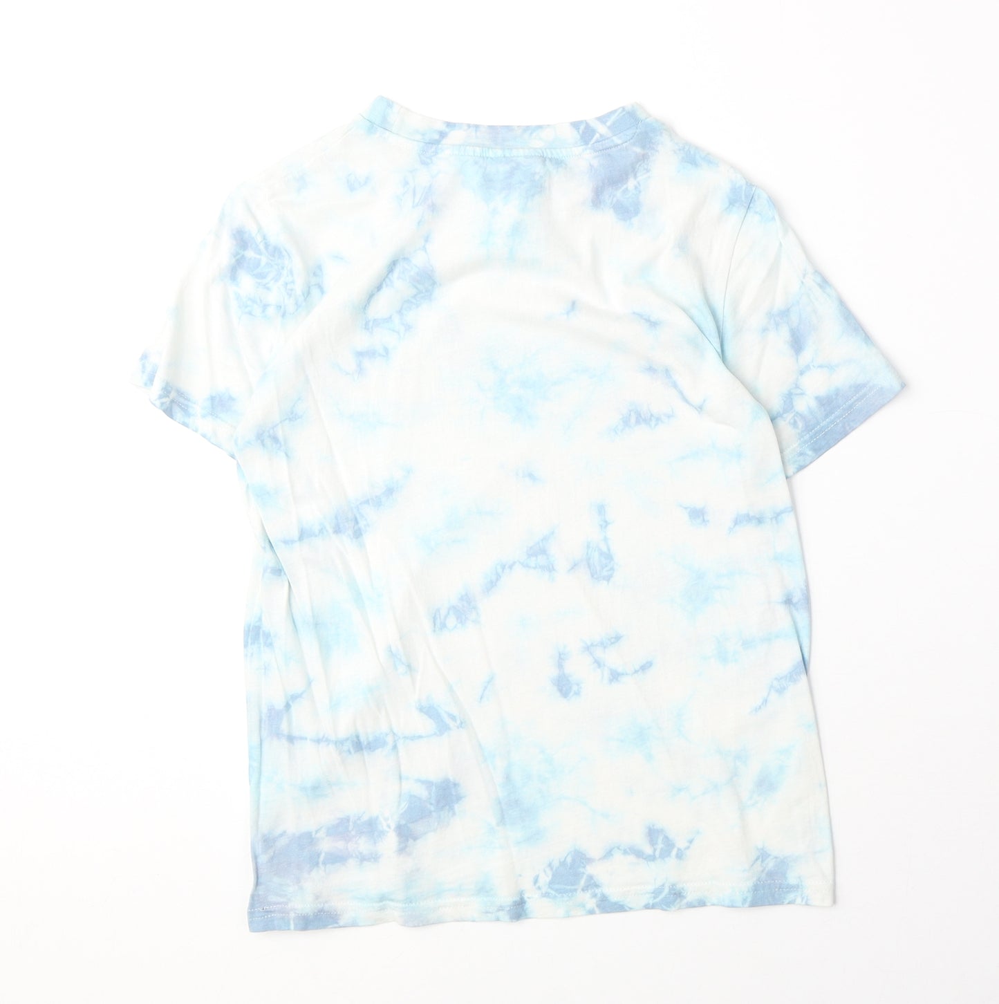 H&M Boys Blue Geometric 100% Cotton Basic T-Shirt Size 8-9 Years Round Neck Pullover - California Dream Squad