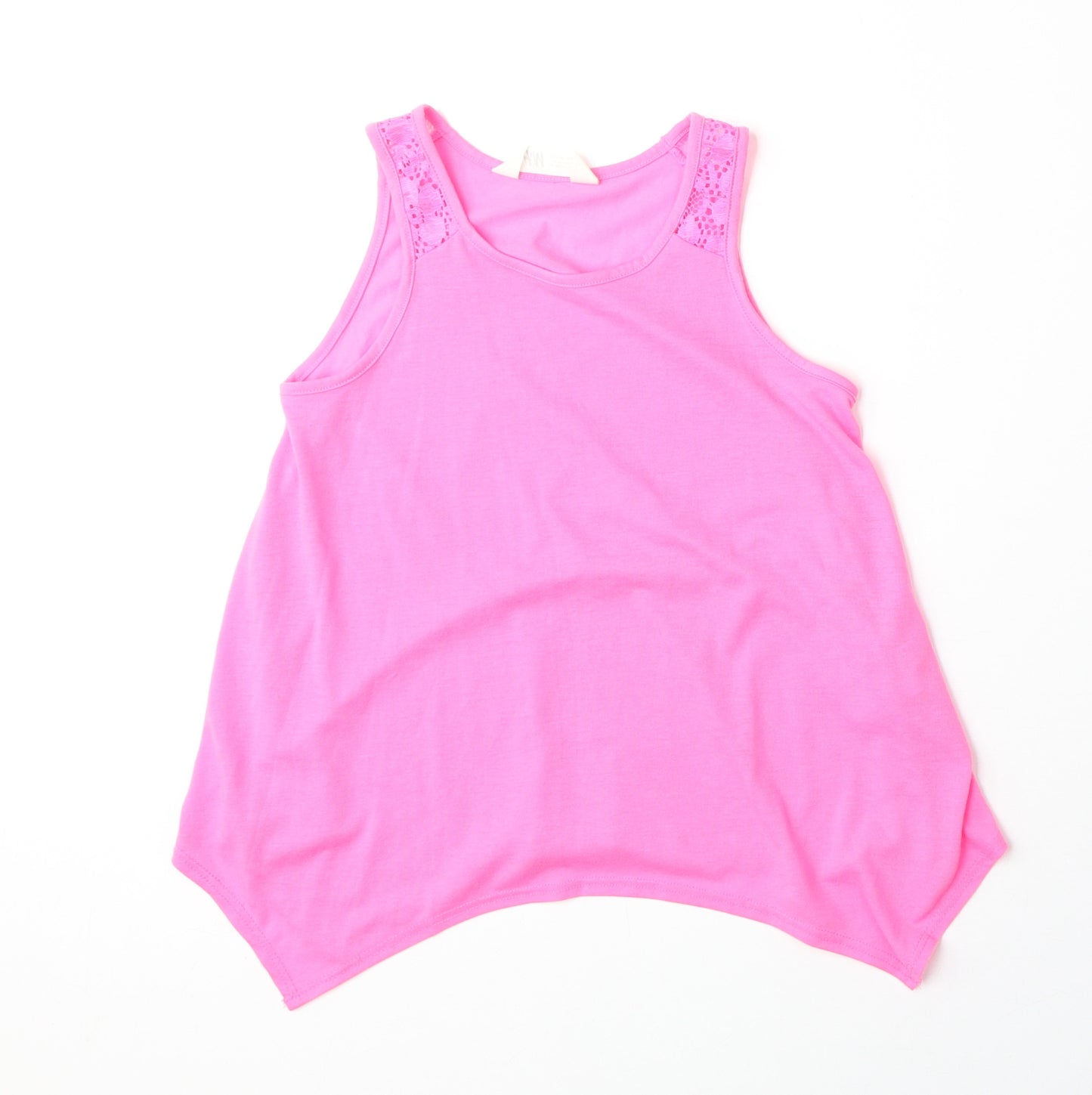 H&M Girls Pink Polyester Basic Tank Size 10-11 Years Round Neck Pullover