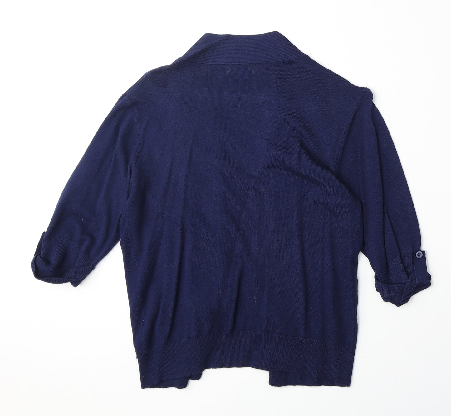 Arista Womens Blue V-Neck Viscose Cardigan Jumper Size S